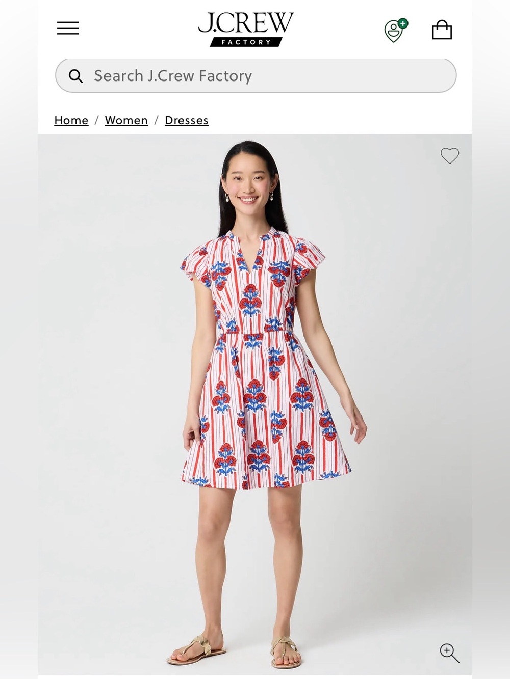 J. Crew Factory Willa Dress Vibrant Flame